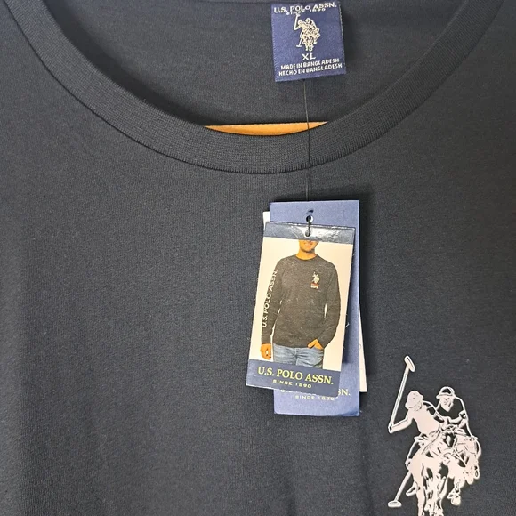 NWT U.S. Polo Assn. Long Sleeve Logo T-Shirt Black Men’s Size XL (Ref 12) - Picture 4 of 5